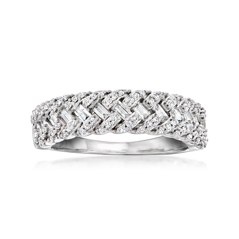 .50 ct. t.w. Diamond Basketweave Ring in 14kt White Gold. Size 8 image number 0