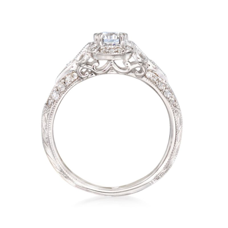 Gabriel Designs .31 ct. t.w. Diamond Engagement Ring Setting in 14kt White Gold image number 3