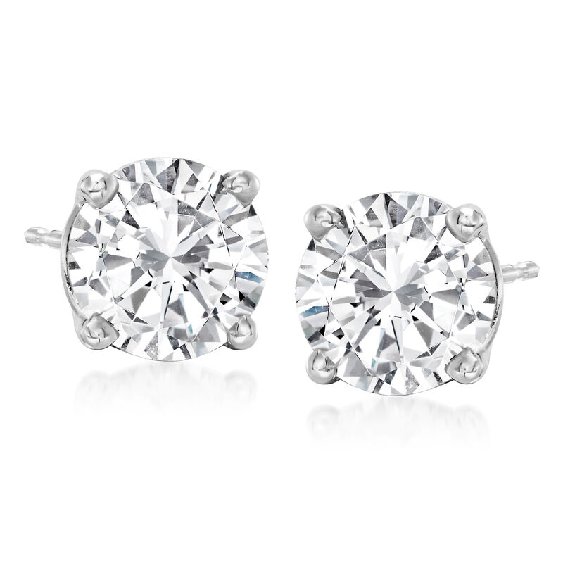 3.00 ct. t.w. Diamond Stud Earrings in 14kt White Gold image number 0