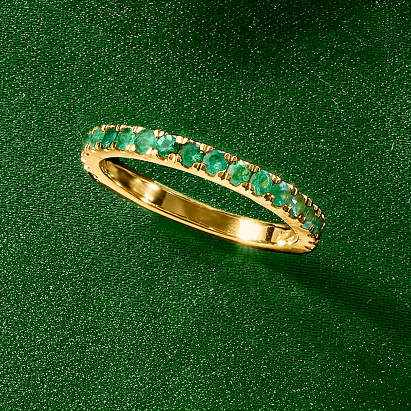 .50 ct. t.w. Emerald Ring in 18kt Gold Over Sterling image number 4