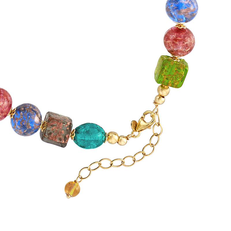Italian Multicolored Murano Glass Bead Necklace in 18kt Gold Over Sterling image number 3