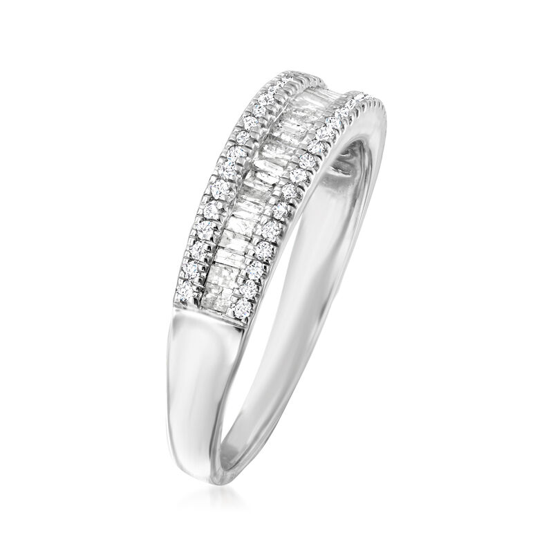 .50 ct. t.w. Baguette and Round Diamond Ring in Sterling Silver image number 2