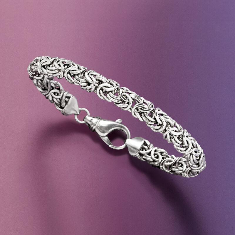 Sterling Silver Small Byzantine Bracelet image number 4