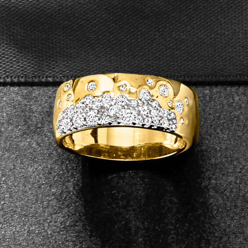 .50 ct. t.w. Scattered-Diamond Ring in 18kt Gold Over Sterling image number 3