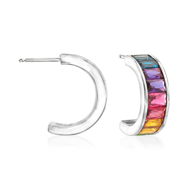 5.00 ct. t.w. Multicolored CZ Earrings in Sterling Silver image number 0