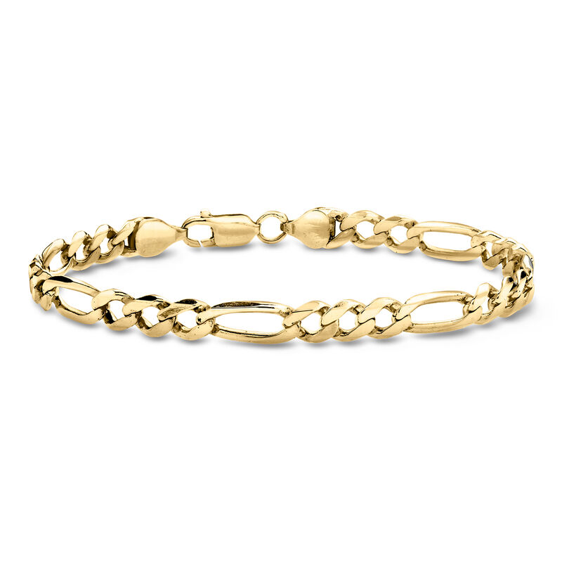 C. 1980 Vintage 14kt Yellow Gold Figaro-Link Bracelet. 9" image number 0