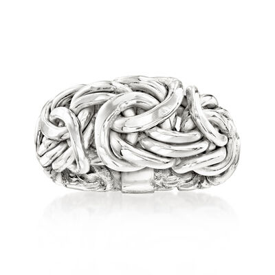 Rhodium-Plated Byzantine Ring