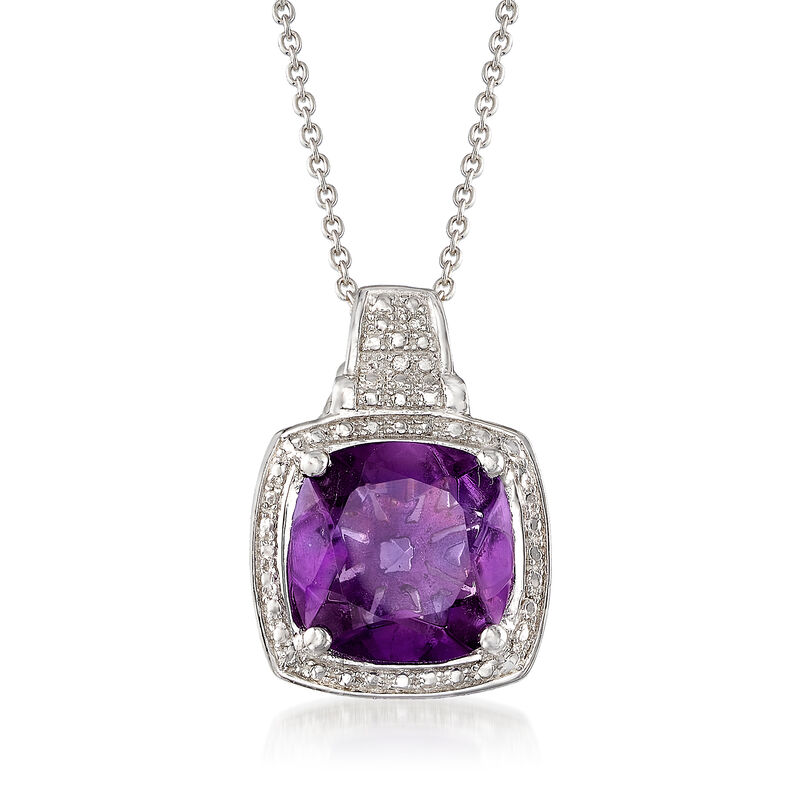 5.50 Carat Amethyst Pendant Necklace in Sterling Silver image number 0