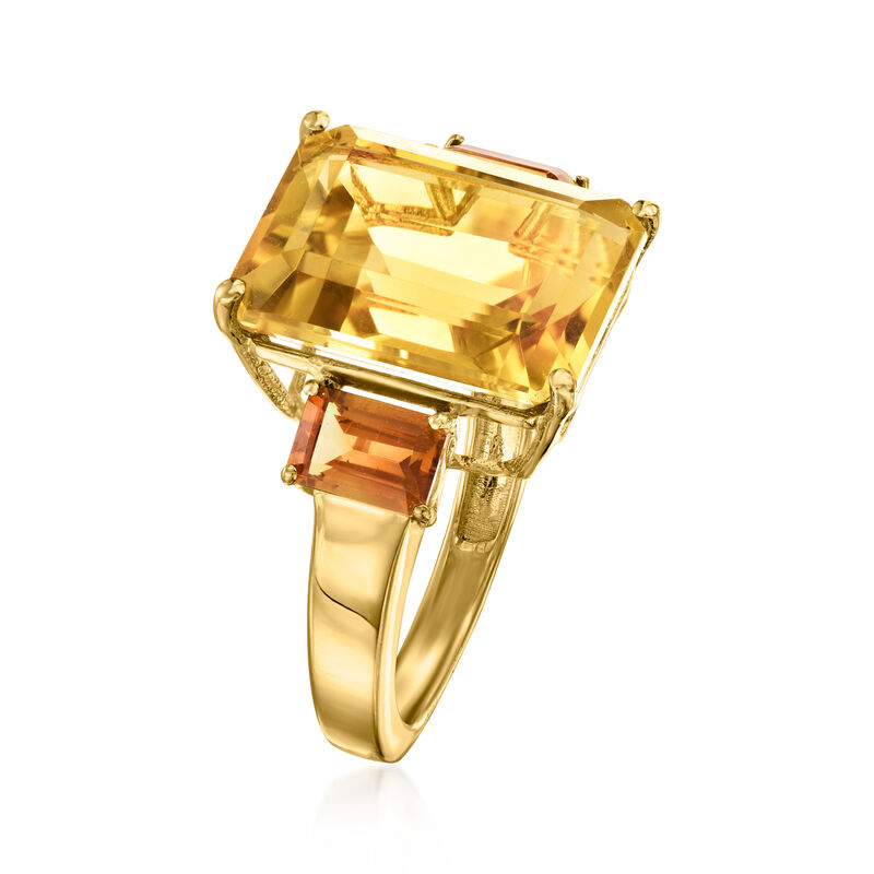 12.00 ct. t.w. Citrine Ring in 18kt Gold Over Sterling image number 2