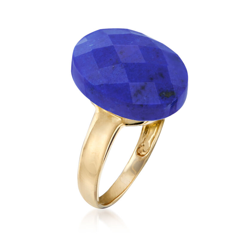 Oval Lapis Ring in 14kt Yellow Gold image number 2