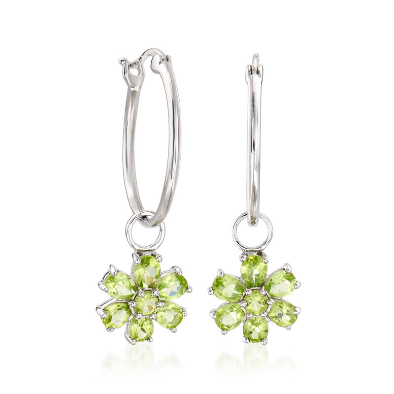 10.50 ct. t.w. Multi-Gemstone Interchangeable Hoop Earrings in Sterling Silver. 1 1/4&quot; image number 2