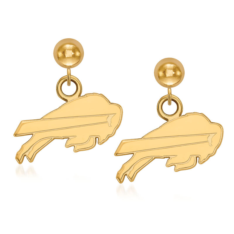 14kt Yellow Gold NFL Buffalo Bills Dangle Ball Stud Earrings image number 0