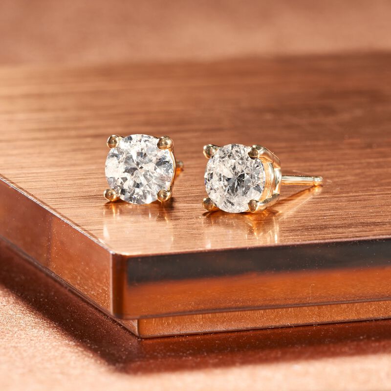 1.25 ct. t.w. Diamond Stud Earrings in 14kt Yellow Gold image number 2
