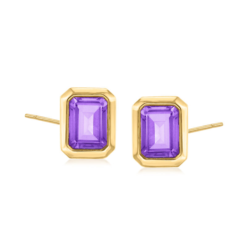 5.00 ct. t.w. Amethyst Jewelry Set: Earrings and Necklace in 18kt Gold Over Sterling. 18&quot; image number 4