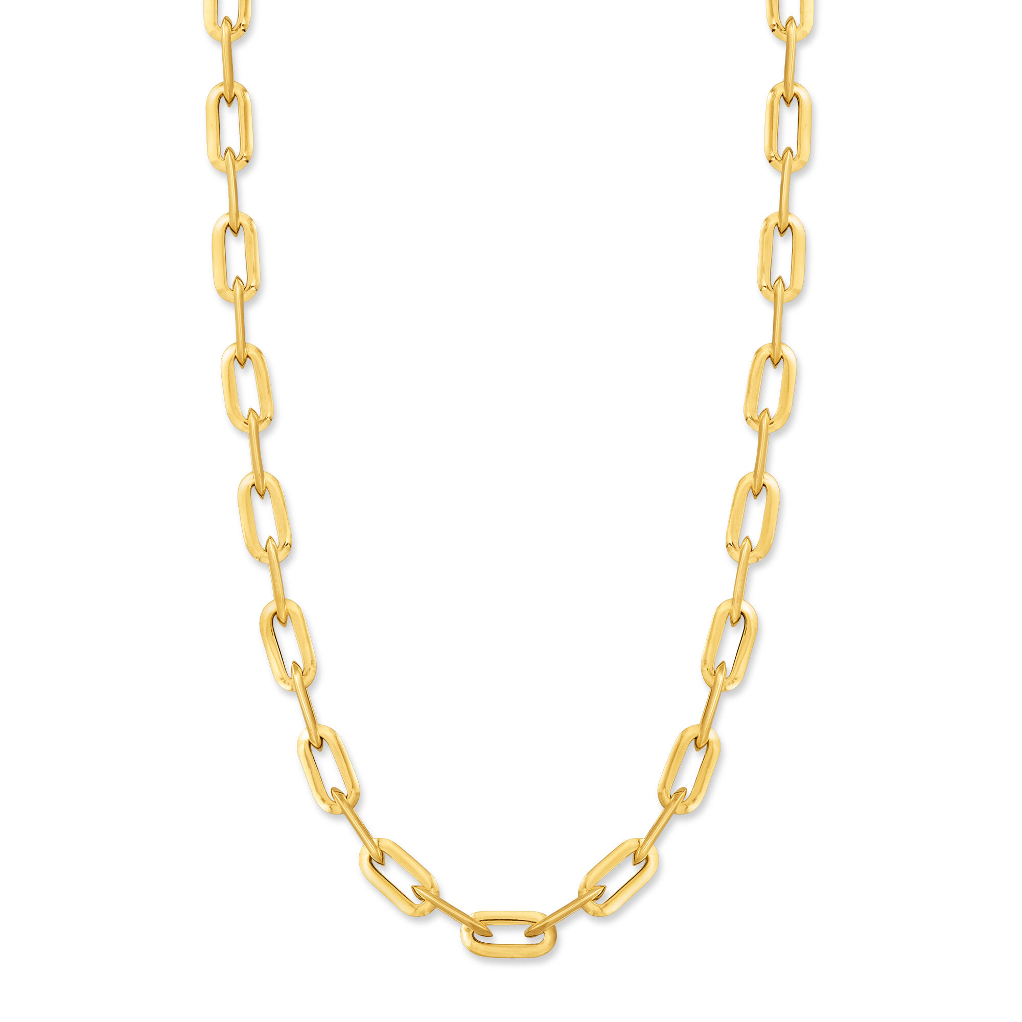 Italian 14kt Yellow Gold Paper Clip Link Necklace