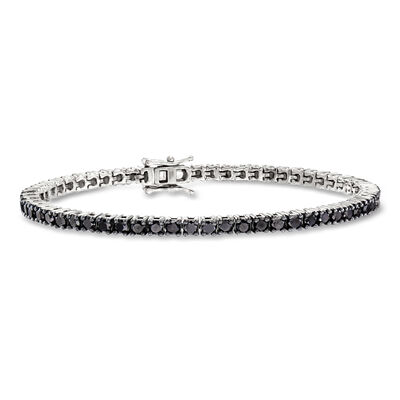 5.00 ct. t.w. Black Diamond Tennis Bracelet in Sterling Silver