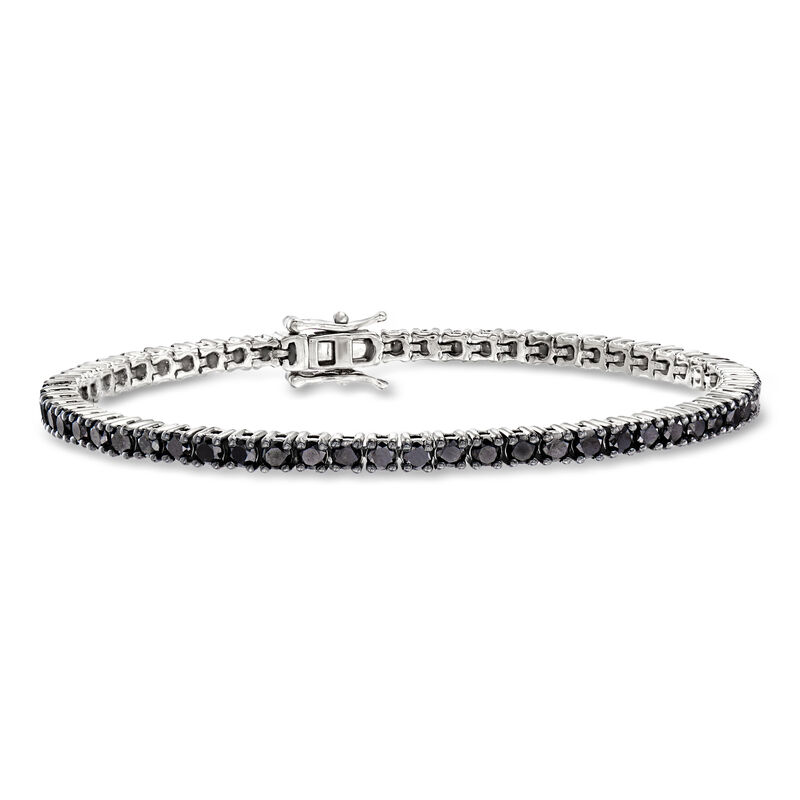 5.00 ct. t.w. Black Diamond Tennis Bracelet in Sterling Silver image number 0