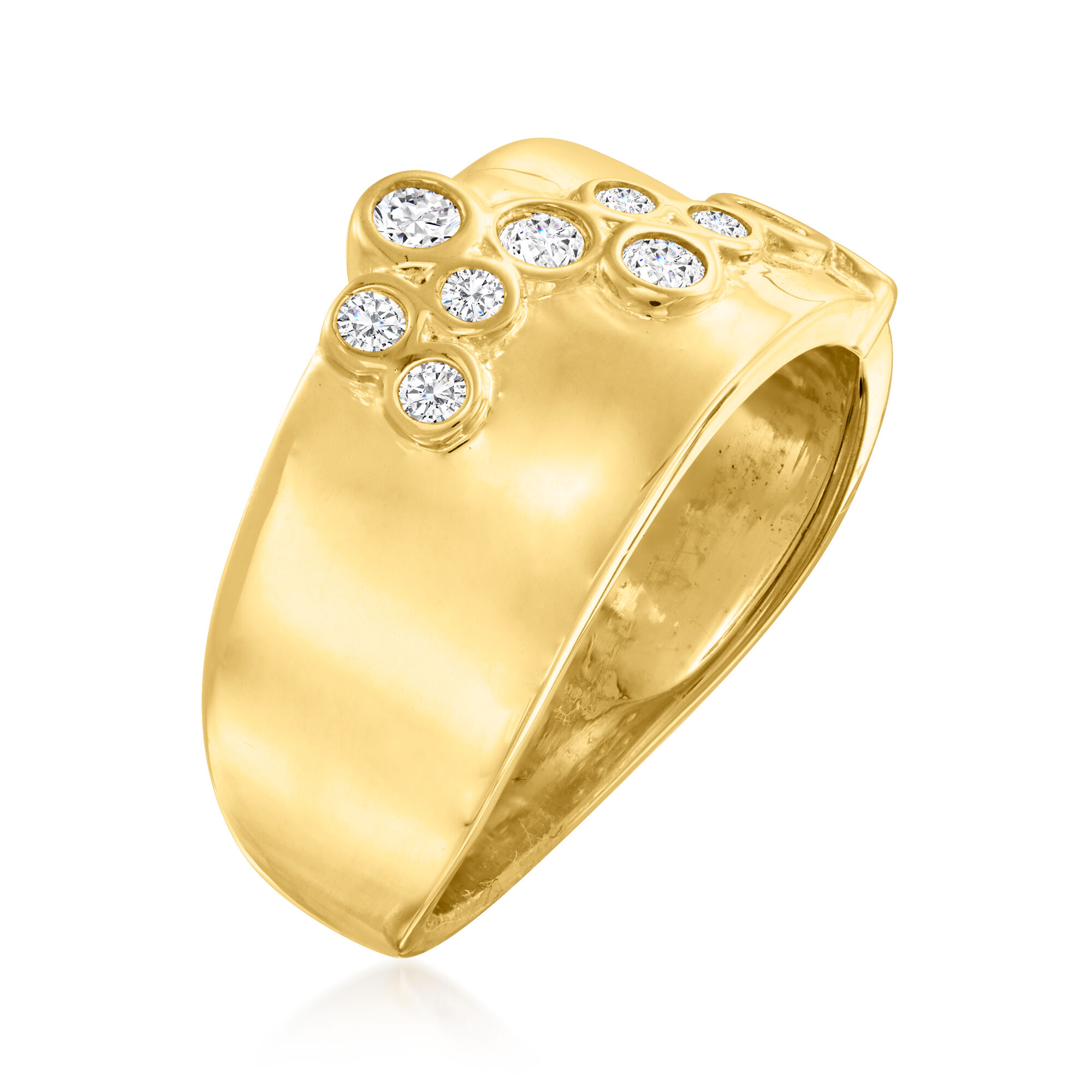 小物 Ross 33 ct. t.w. Diamond Bubble Ring in 18kt Gold Over Sterling