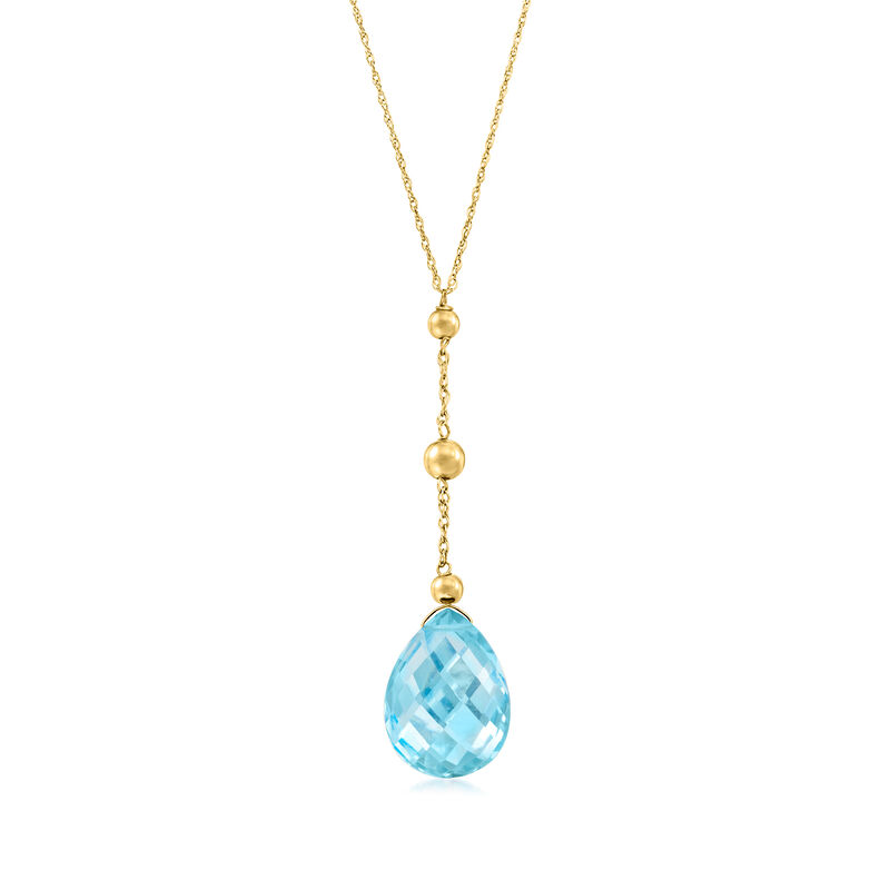 10.00 Carat Sky Blue Topaz Y-Necklace in 14kt Yellow Gold image number 0