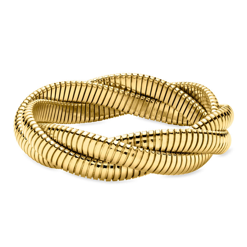 Italian 14kt Yellow Gold-Plated Three-Strand Twisted Bracelet image number 0