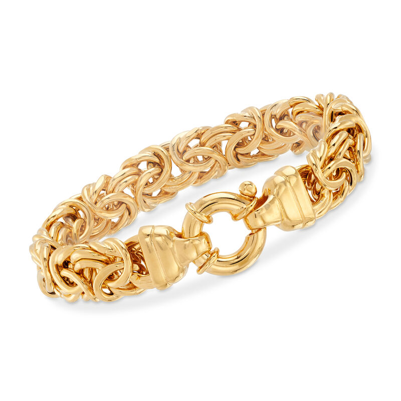 Italian 24kt Gold Over Sterling Silver Byzantine Bracelet image number 6
