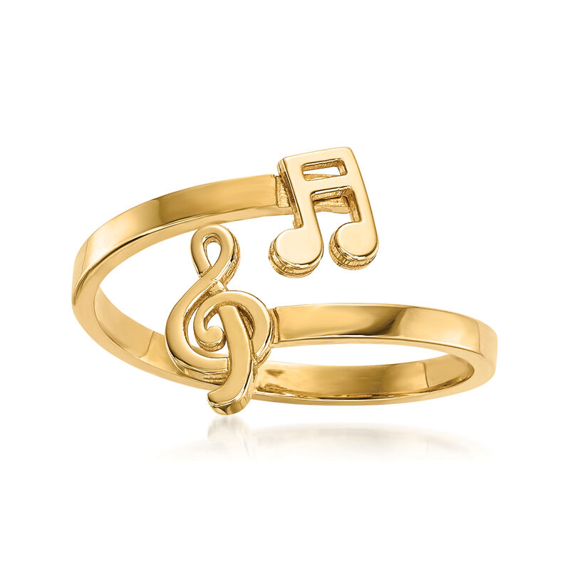 14kt Yellow Gold Musical Bypass Ring. Size 7 image number 0