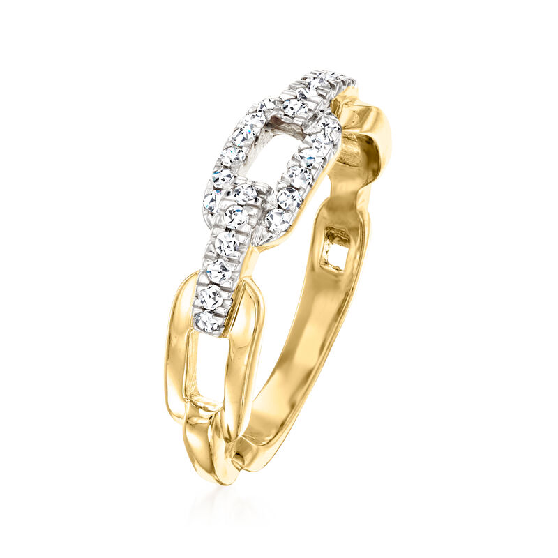 .25 ct. t.w. Diamond Paper Clip Link Ring in 18kt Gold Over Sterling image number 2