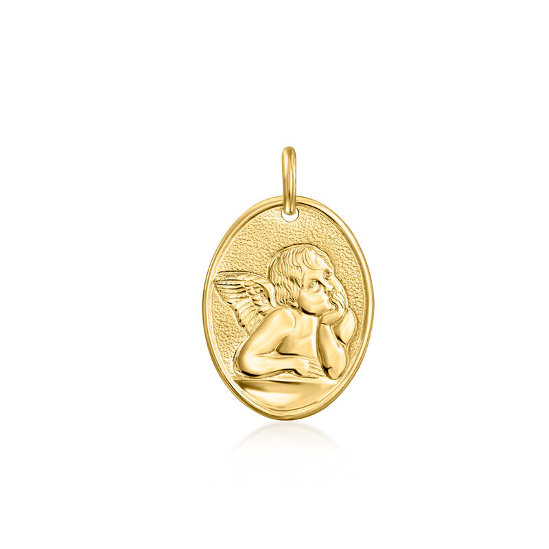 Italian 14kt Yellow Gold Raffaello's Angel  Pendant image number 1