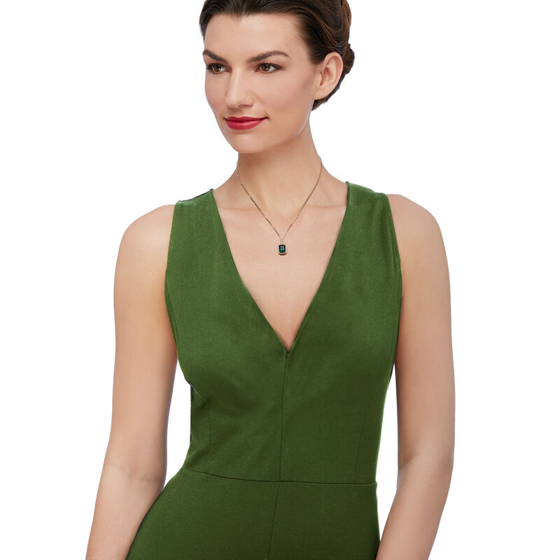 3.70 Carat Emerald and .24 ct. t.w. Diamond Necklace in 14kt Yellow Gold image number 1