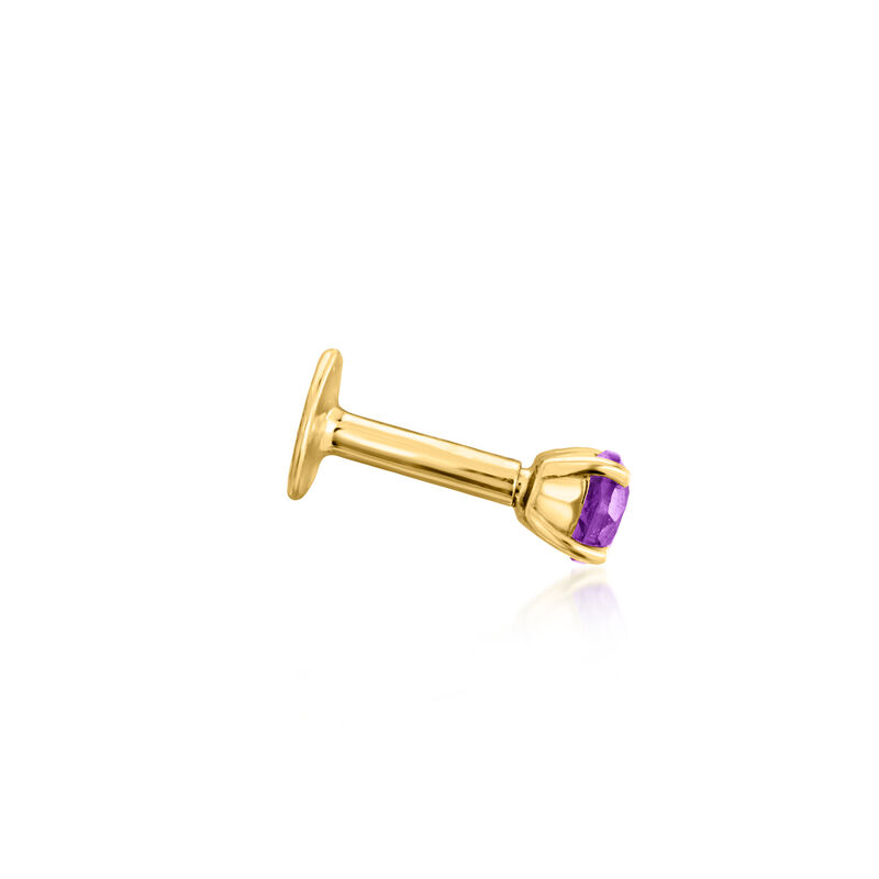 Amethyst Flat-Back Earrings in 14kt Yellow Gold image number 3