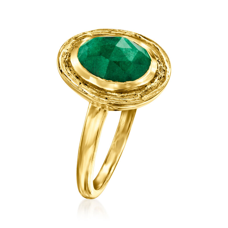 2.30 Carat Emerald Ring in 18kt Gold Over Sterling image number 2