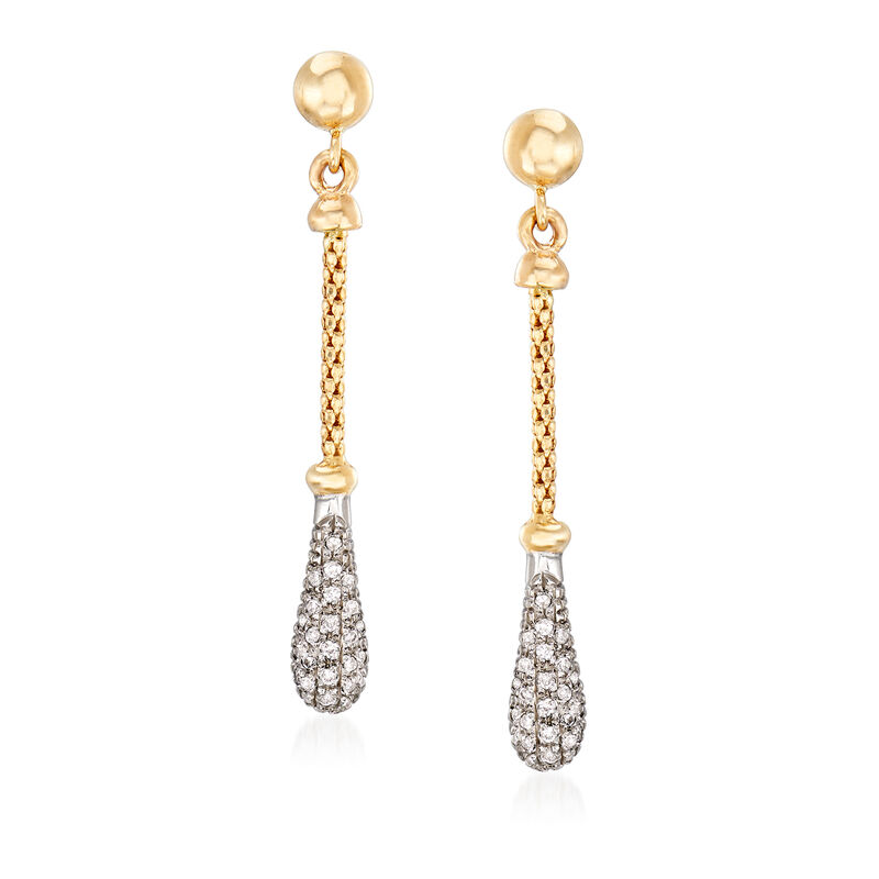 Phillip Gavriel &quot;Popcorn&quot; .26 ct. t.w. Diamond Drop Earrings in 14kt Two-Tone Gold image number 0