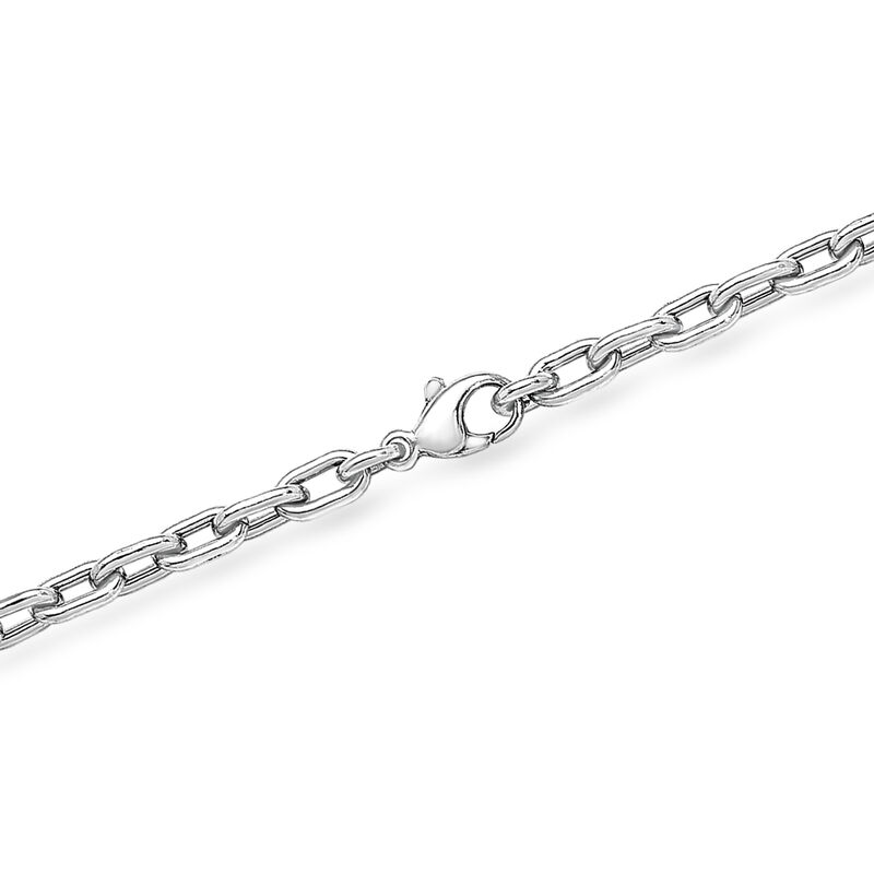 Italian Solid Platinum Cable-Link Necklace image number 1