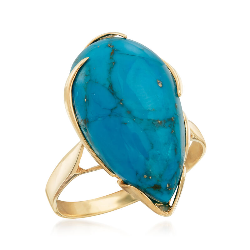 Turquoise Ring in 14kt Yellow Gold image number 3