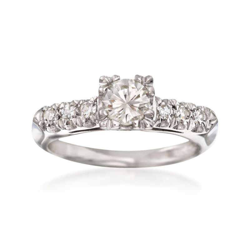 C. 2000 Vintage .61 ct. t.w. Diamond Engagement Ring in Platinum. Size 4.75 image number 0
