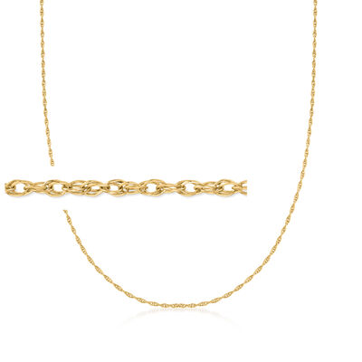 Italian 1mm 14kt Yellow Gold Rope-Chain Necklace