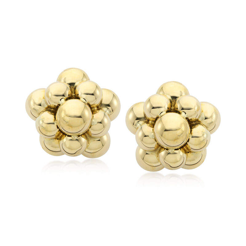 C. 1980 Vintage 14kt Yellow Gold Circle Cluster Earrings  image number 0