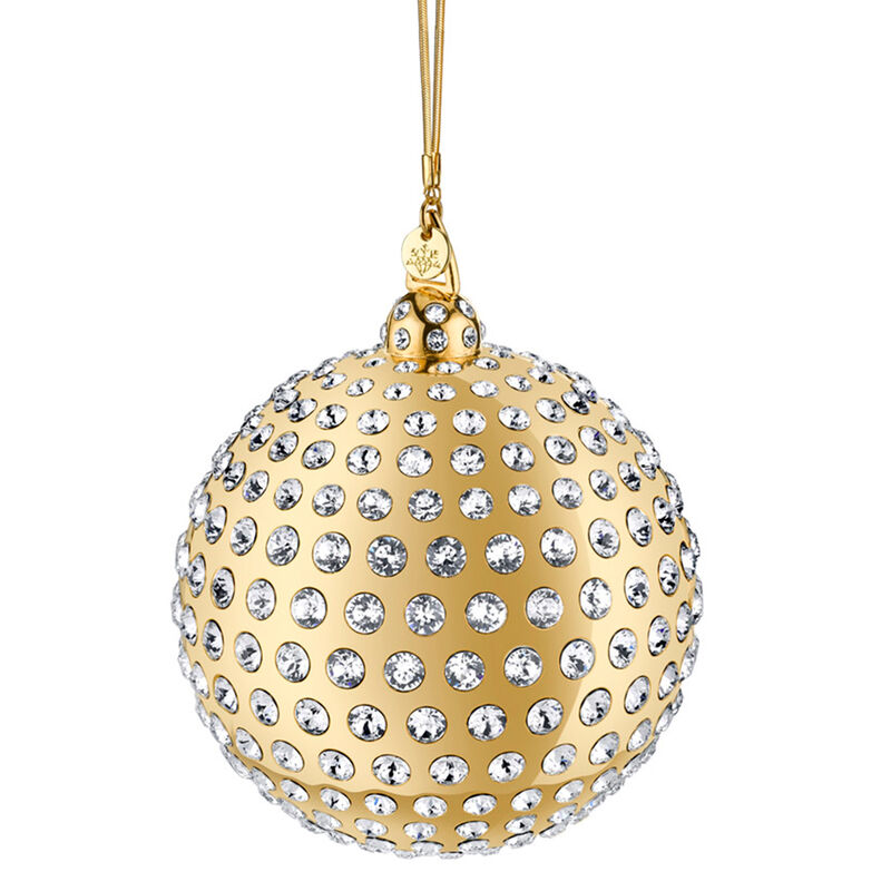 Crystamas Crystal 24kt Gold-Plated Ball Ornament  image number 0