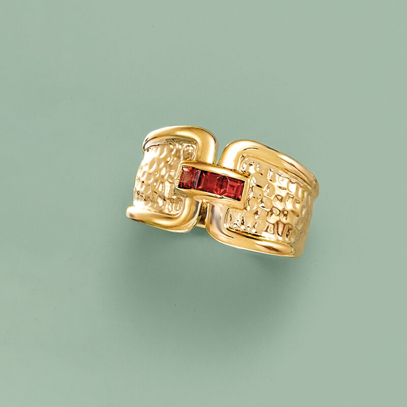.30 ct. t.w. Garnet Ring in 18kt Gold Over Sterling image number 4