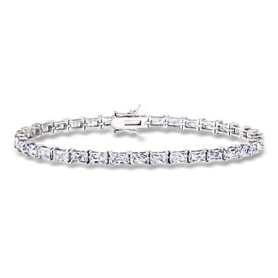 7.50 ct. t.w. Baguette CZ Tennis Bracelet in Sterling Silver