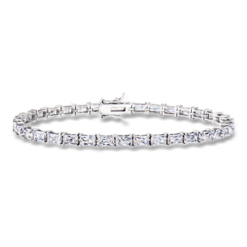 7.50 ct. t.w. Baguette CZ Tennis Bracelet in Sterling Silver image number 0