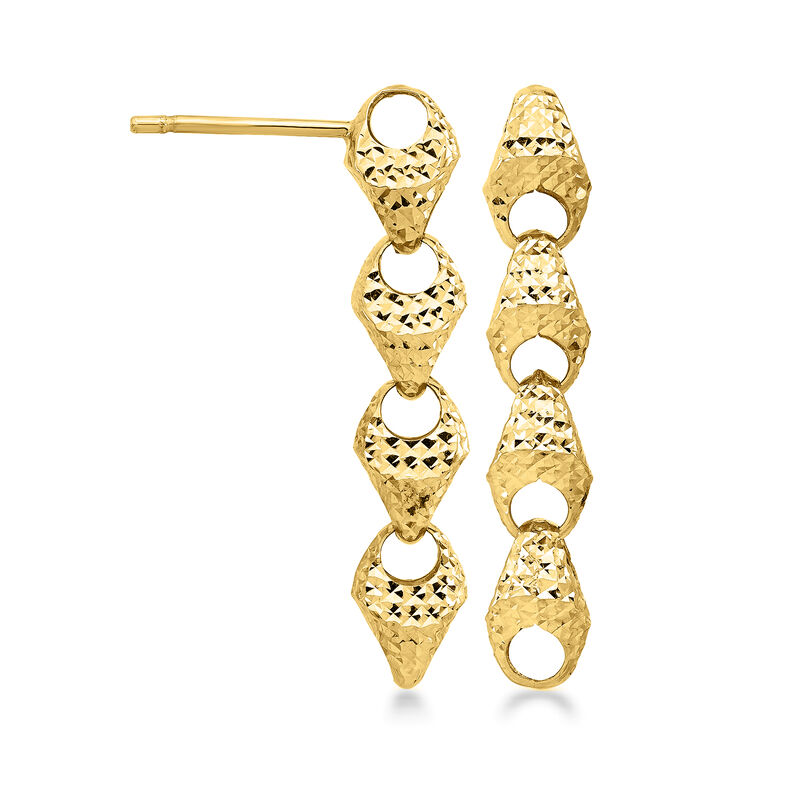 Italian 14kt Yellow Gold Fancy-Link Drop Earrings image number 1