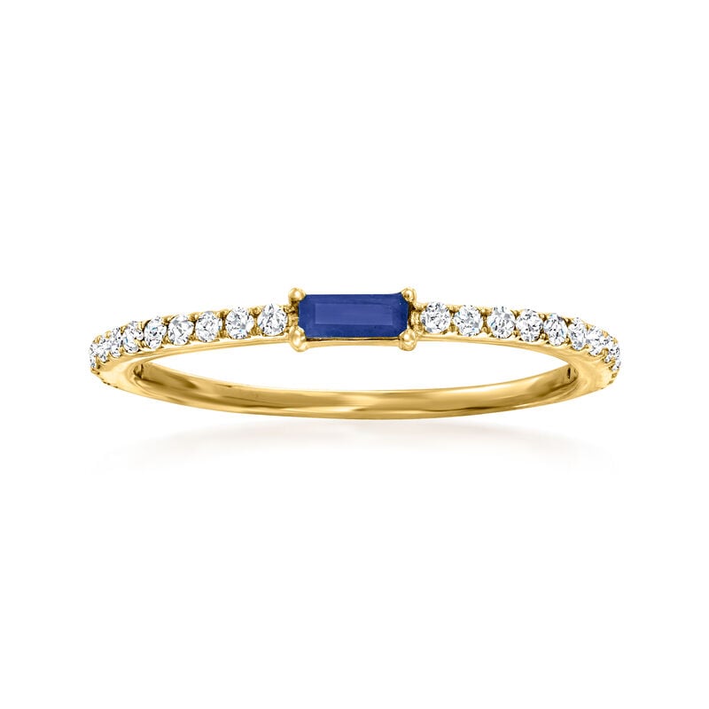 .10 Carat Sapphire and .20 ct. t.w. Diamond Ring in 14kt Yellow Gold image number 0