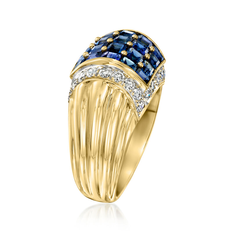C. 1990 Vintage 3.82 ct. t.w. Sapphire Ring with .75 ct. t.w. Diamonds in 18kt Yellow Gold. Size 6.5 image number 2