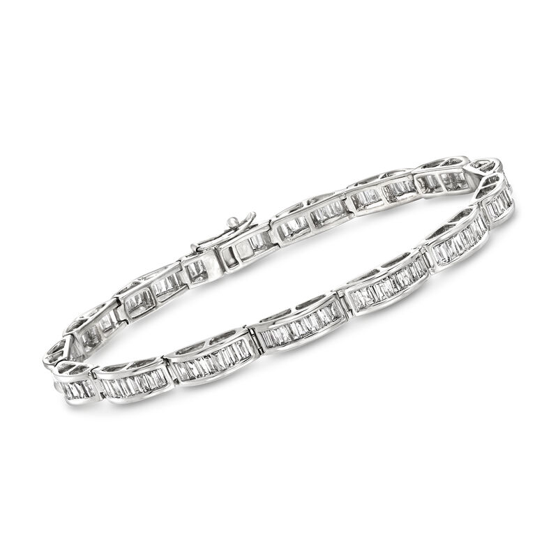 3.00 ct. t.w. Baguette Diamond Bracelet in 14kt White Gold image number 0