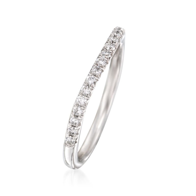 Henri Daussi .30 ct. t.w. Diamond Wedding Ring in Platinum image number 2