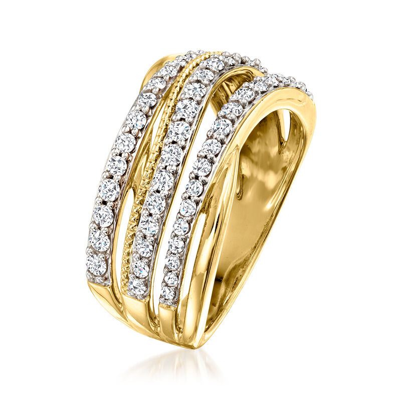 .75 ct. t.w. Diamond Highway Ring in 18kt Gold Over Sterling image number 2