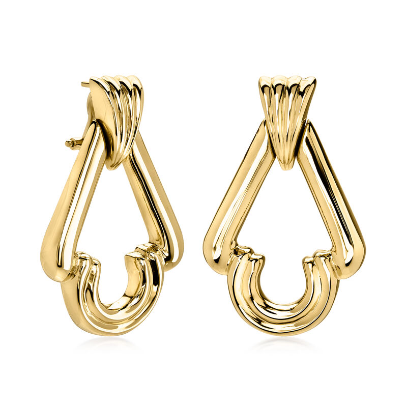 C. 1980 Vintage 14kt Yellow Gold Doorknocker Earrings  image number 2
