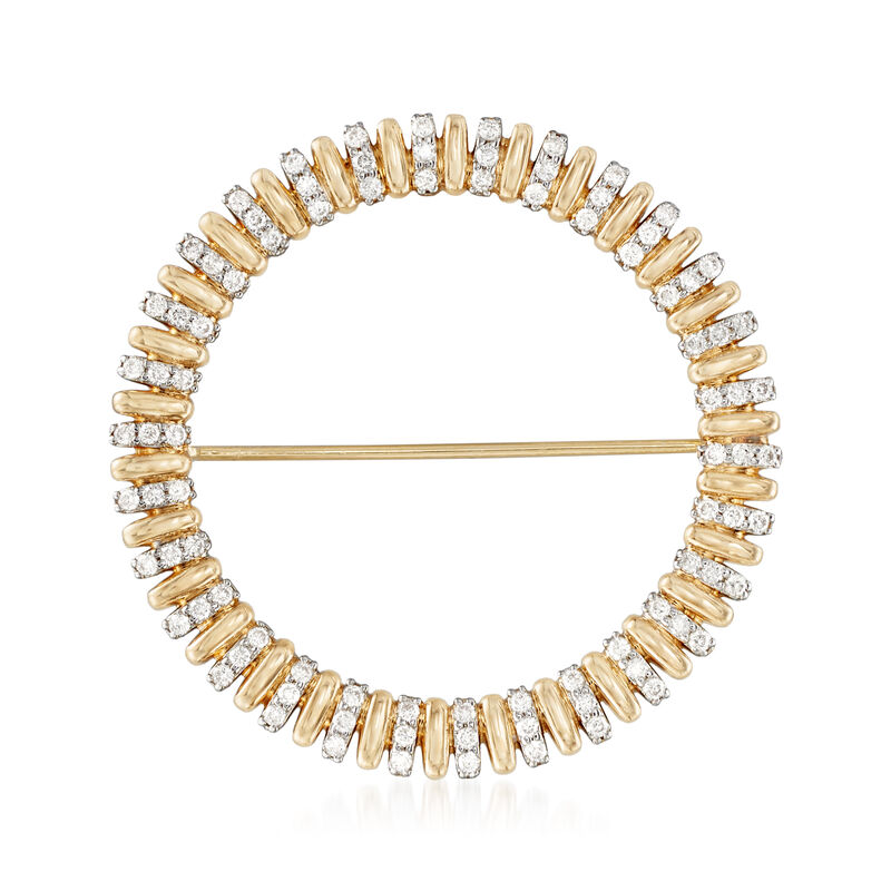 1.00 ct. t.w. Diamond Circle Pin in 14kt Yellow Gold image number 0