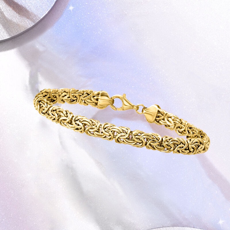 18kt Gold Over Sterling Byzantine Bracelet image number 3